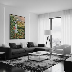 Die Frau in Weiss in der Wiese