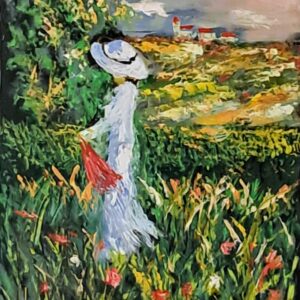 Die Frau in Weiss in der Wiese