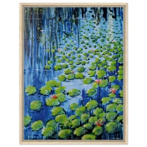 Spiegelung der Seerosen, Gerahmte Leinwand 60 * 80