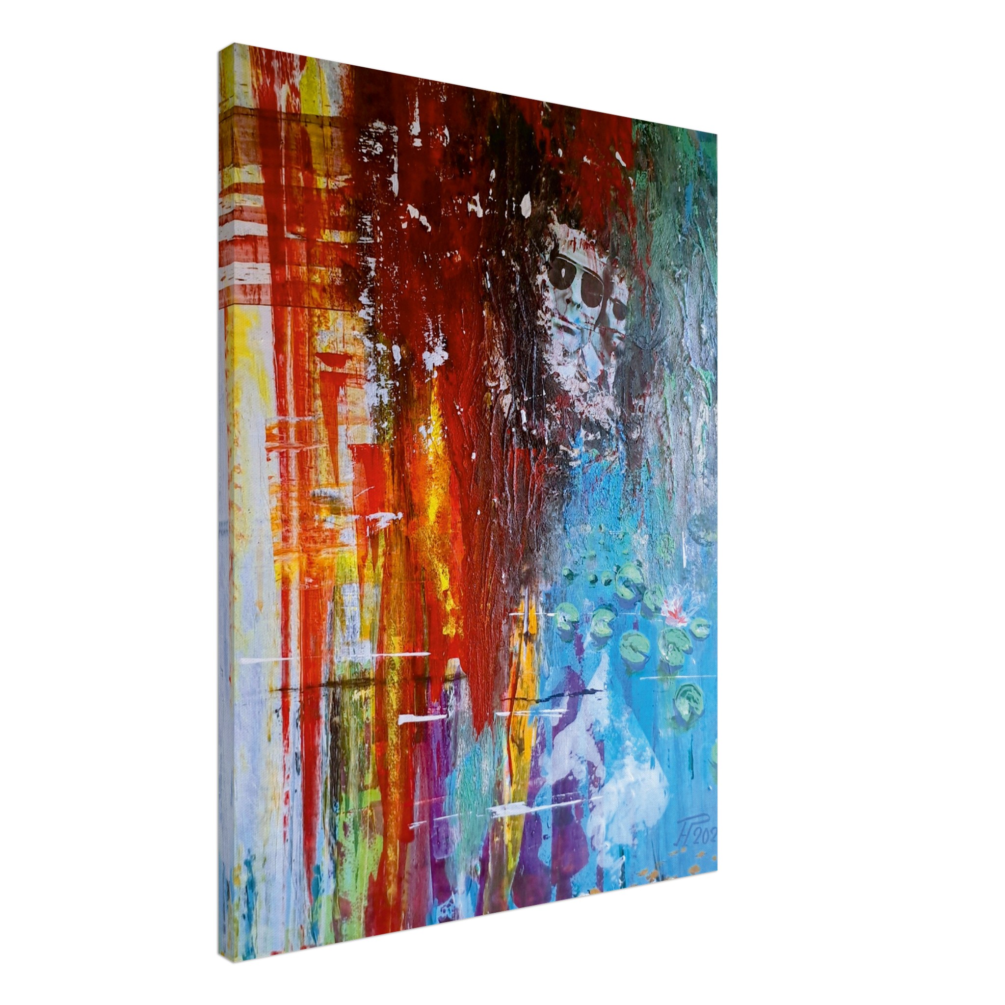 Männer im Gespinst der Farben, Leinwand 60x80 cm / 24x32″