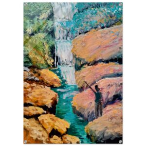 Wasser durch Stein,  70×100 cm / 28×40″