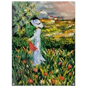 Die Frau in Weiss in der Wiese,  60×80 cm / 24×32″