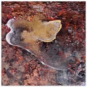 Goldsee im Rostmeer,  50×50 cm / 20×20″