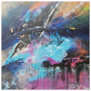 Blaue Woge in der Unentlichkeit Klassisches Poster auf halbmattem Papier 50×50 cm / 20×20″