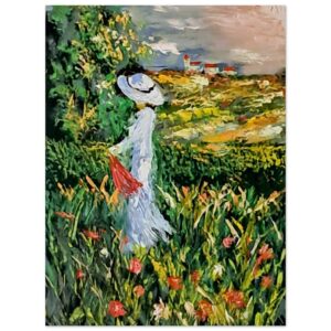 Die Frau in Weiss in der Wiese,  Klassisches Poster auf halbmattem Papier 60×80 cm / 24×32″